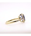 W. de Vaal 18K Geelgouden Ring Maat 57 met SrilankaSaffier 3,13ct & Diamant 0,61ct
