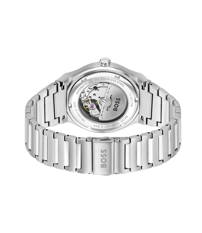 Boss Heren Aut Staal Zilverkleurig Candor Automatisch 41mm