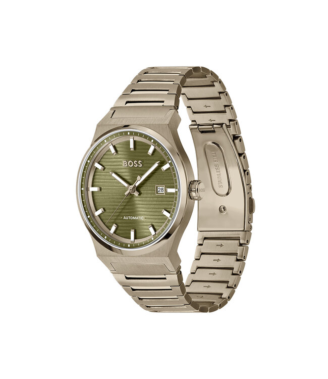 Boss Heren Aut Staal Groen Candor Automatisch 41mm