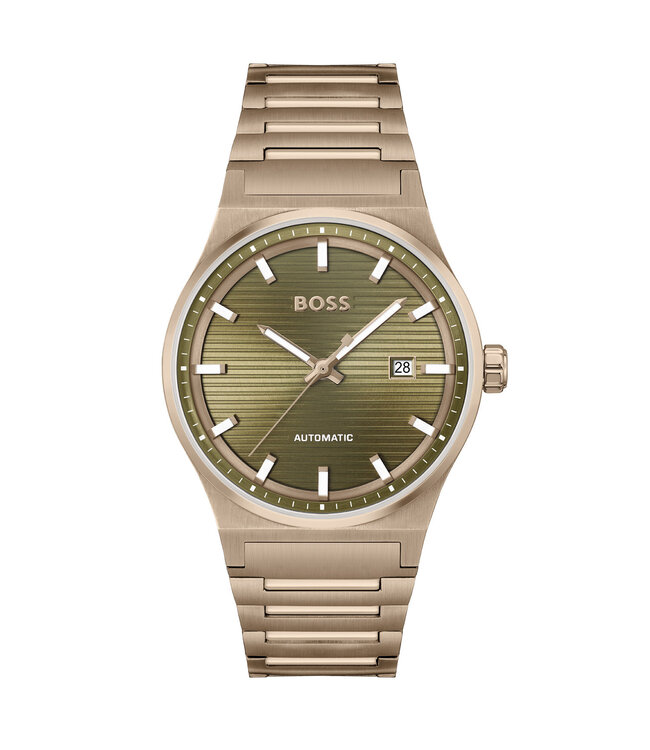 Boss Heren Aut Staal Groen Candor Automatisch 41mm