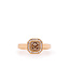 W. de Vaal 14 krt. geelgouden ring met chocolate diamant