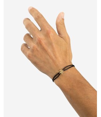 Buddha to Buddha Endless Knot Koordarmband Goud 14kt Zwart