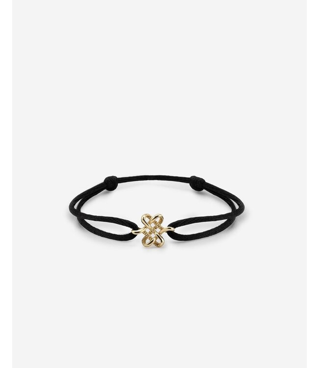 Buddha to Buddha Buddha to Buddha Cord Bracelet Endless Knot Gold 14kt Black