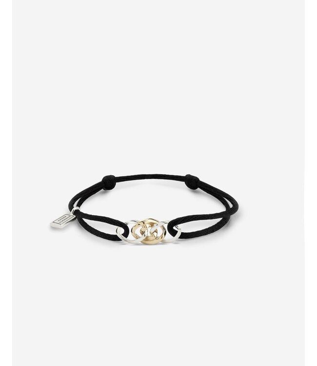 Buddha to Buddha Cord Bracelet Nathalie Bicolor Black