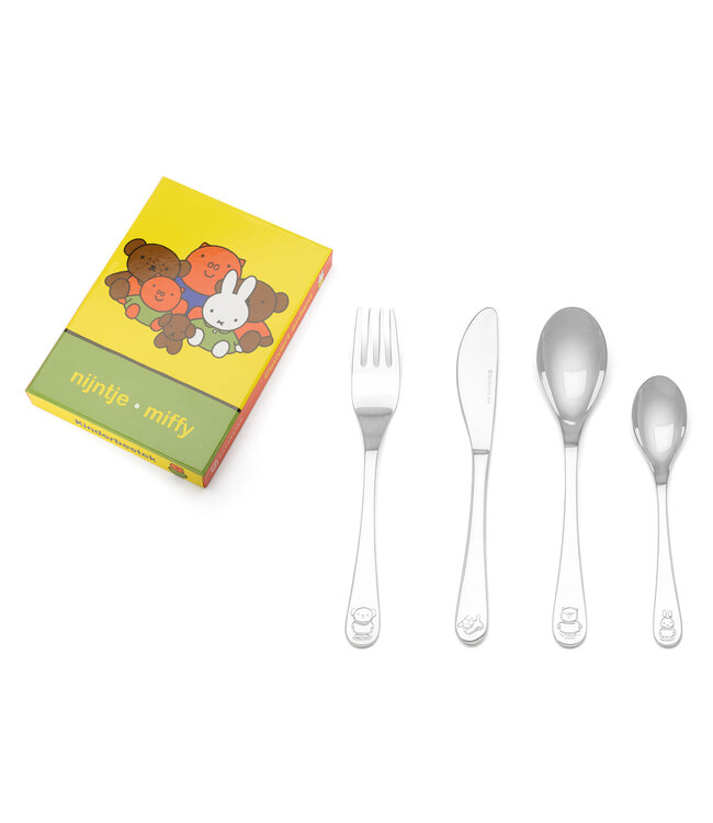 Zilverstad 4-teiliges Kinderbesteck Miffy & Freunde 160/170/160/130 mm
