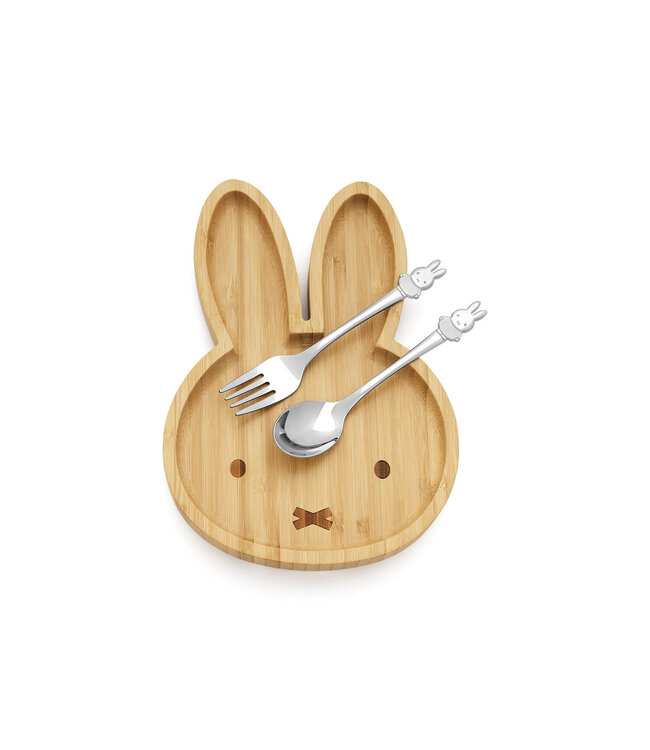 Zilverstad Bamboo Plate with Cutlery Nijntje