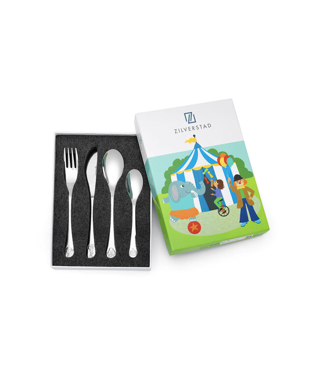 Zilverstad 4-piece Children's Cutlery Circus Stainless Steel