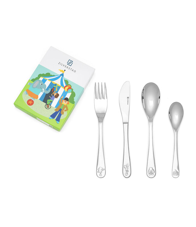 Zilverstad 4-piece Children's Cutlery Circus Stainless Steel