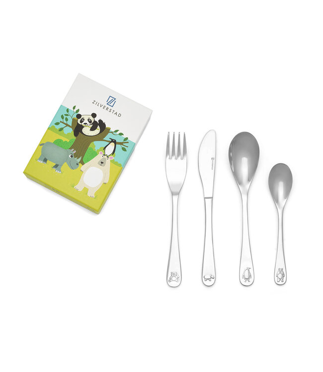 Zilverstad 4-piece Children's Cutlery Wildlife