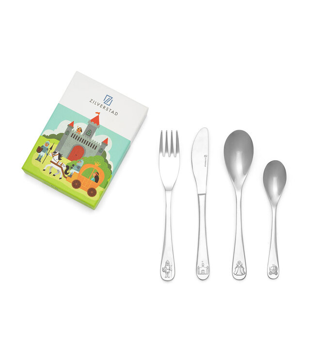 Zilverstad 4-piece Children's Cutlery Knights and Princesses