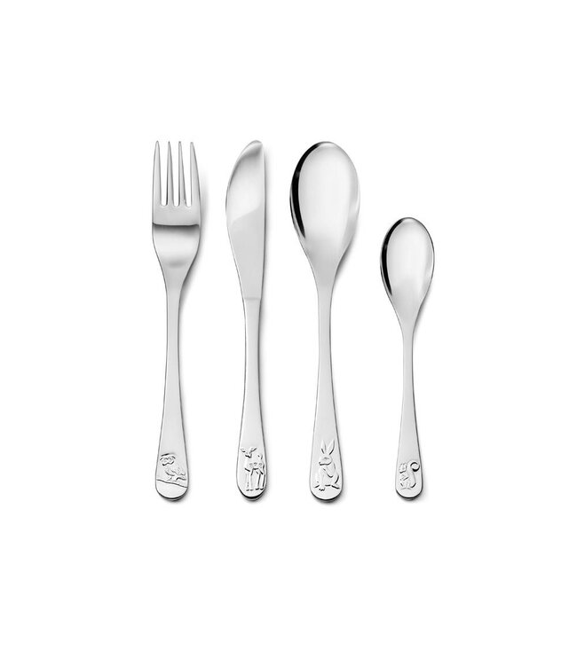 Zilverstad  Kinderbesteck Waldbewohner 4-teilig Edelstahl