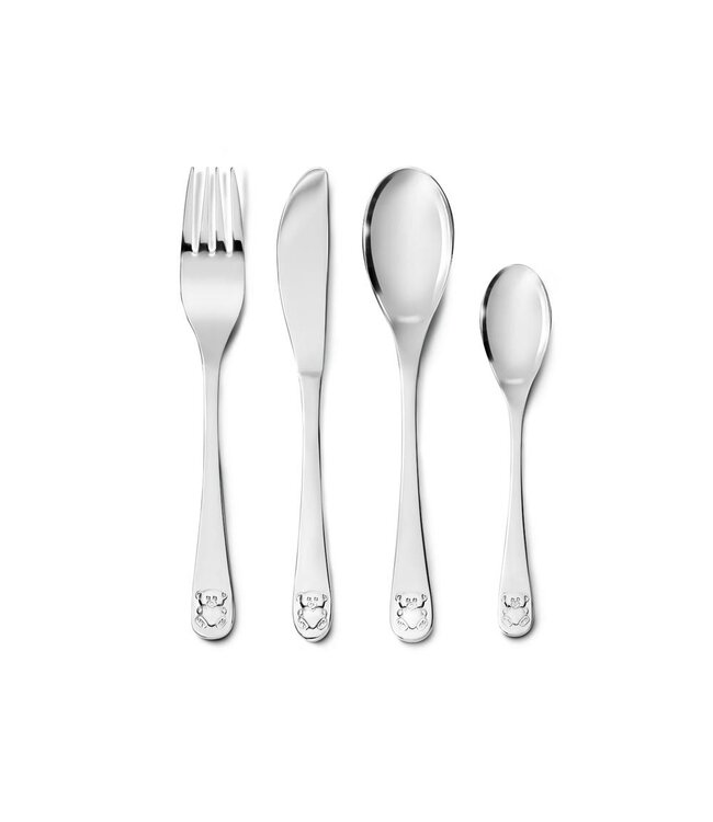 Zilverstad Bear with Heart Baby Cutlery Set 4-piece Stainless Stee