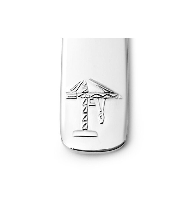 Zilverstad Kinderbestek Bouwvoertuigen 4-delig RVS