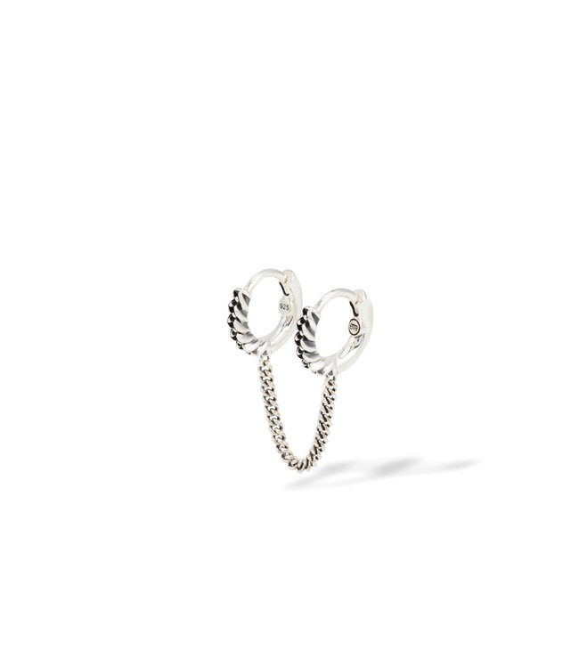 Buddha to Buddha Nathalie Hoops Dubbel Gelinkt Verguld Zilver Single Piece