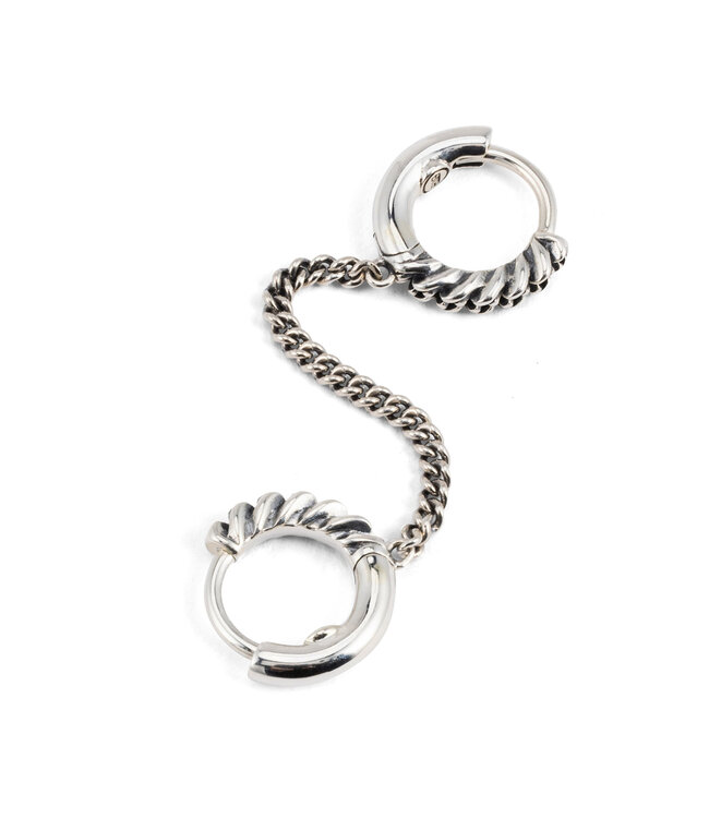 Buddha to Buddha Nathalie Hoops Dubbel Gelinkt Verguld Zilver Single Piece