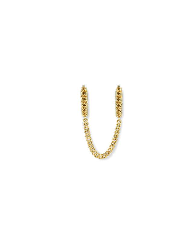 Buddha to Buddha Nathalie Hoops Dubbel Gelinkt Verguld Zilver Single Piece