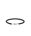 George Mini Leren Armband Zwart Verguld Zilver | Juwelier De