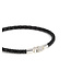 George Mini Leren Armband Zwart Verguld Zilver | Juwelier De