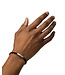 George Mini Leren Armband Zwart Verguld Zilver | Juwelier De