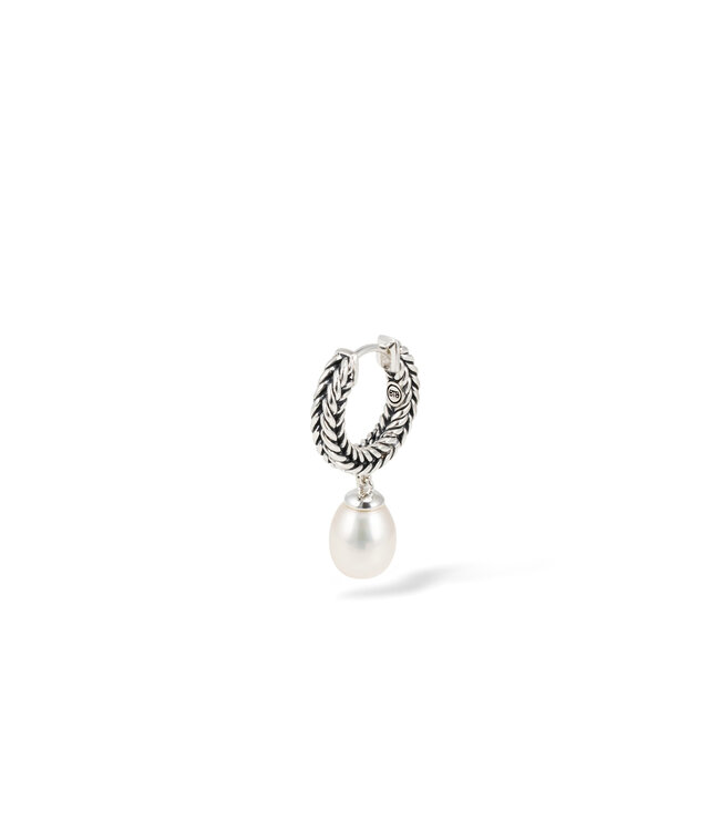Buddha to Buddha Exclusive Barbara Hoops Pearl 925 Sterling Silver – Free Engraving
