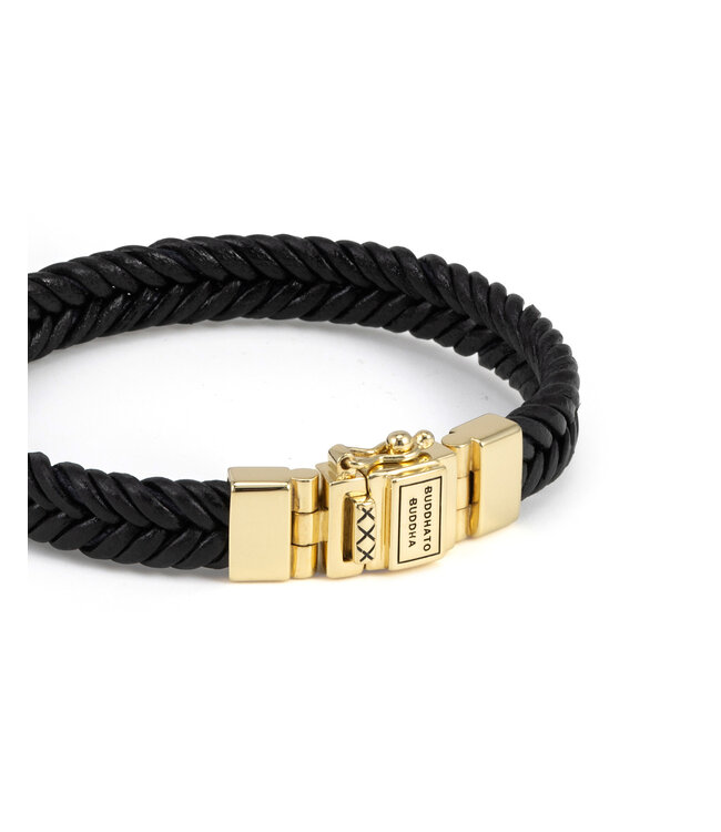 Buddha to Buddha Exclusieve Barbara Leather Bracelet Black van 925 Sterling Zilver – Gratis Gravure