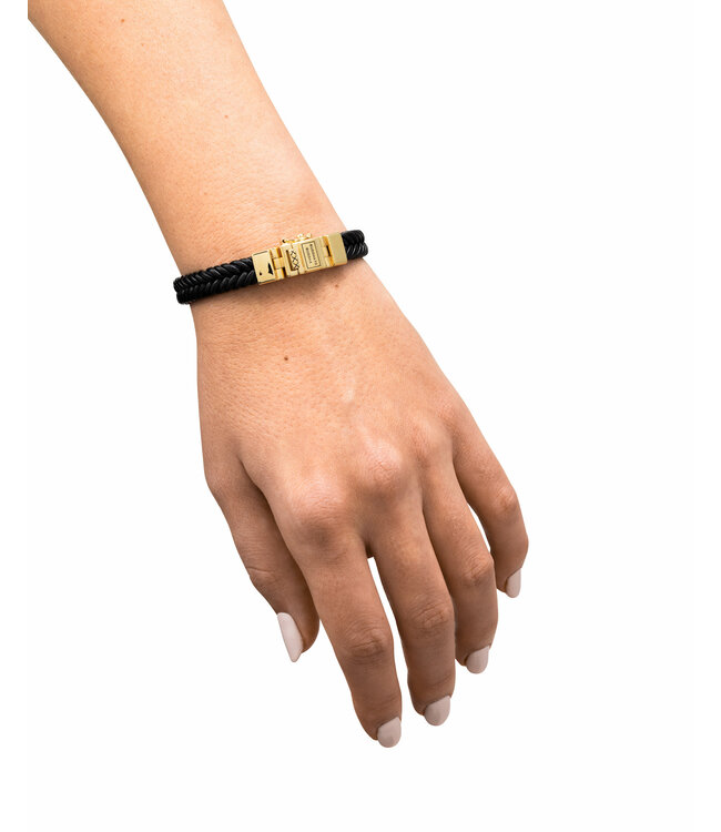 Buddha to Buddha Barbara Leren Armband Zwart