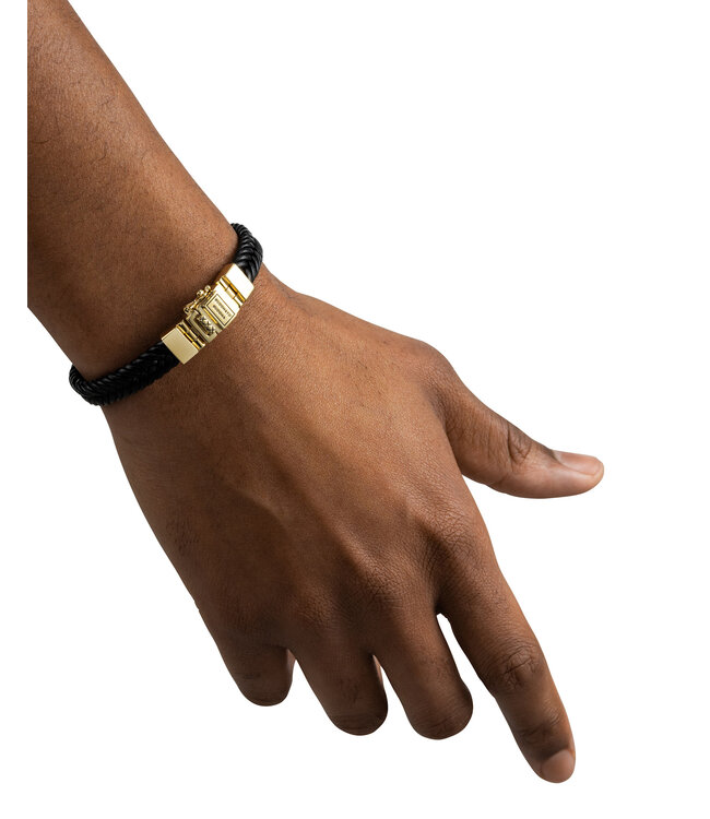 Buddha to Buddha Barbara Leren Armband Zwart