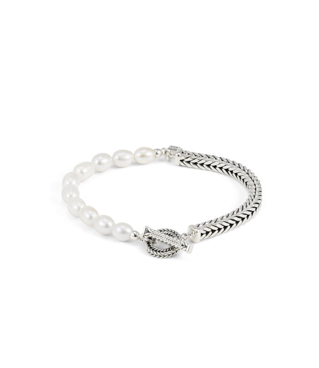 Barbara XS Parel Armband Zilver