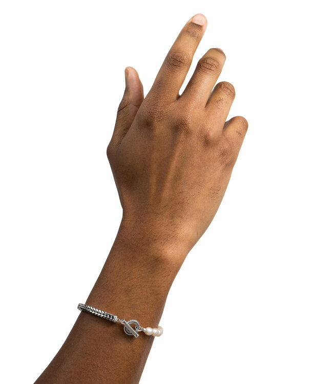 Barbara XS Parel Armband Zilver
