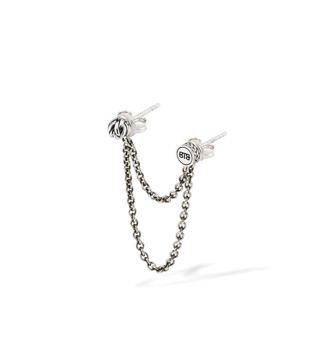 Buddha to Buddha Buddha to Buddha Double Gliederkette Ohrring Connector Silber Single Piece