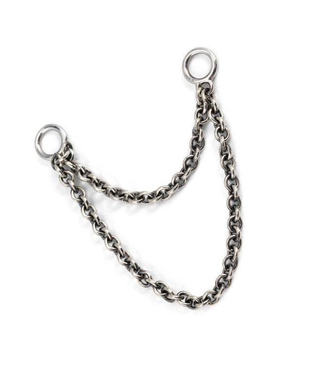Buddha to Buddha Double Chain Earring Connector Silver Single Piece
