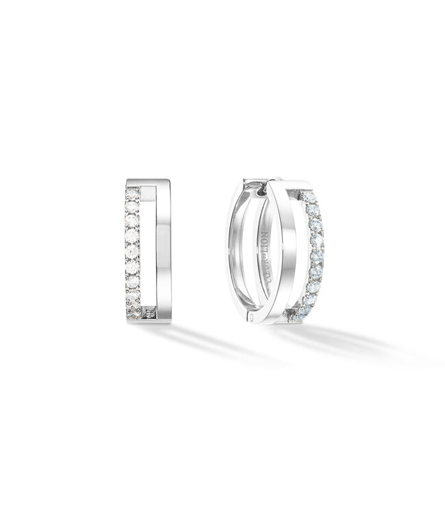 Coeur de Lion Earrings with stickpin Crystal-Silver 0136/21-1817