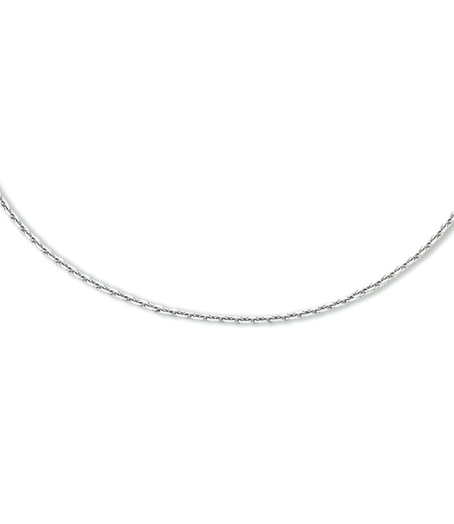 Zilver collier anker gediamanteerd