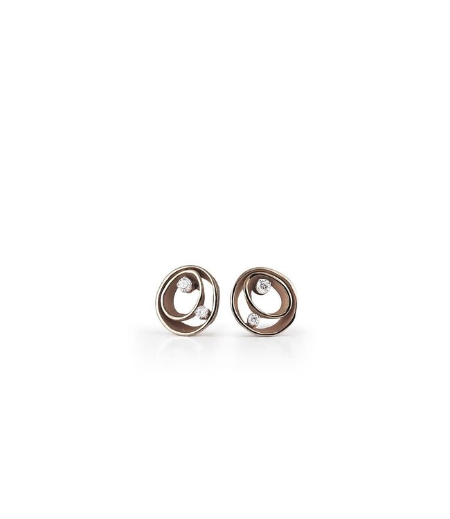 Annamaria Cammilli Dune Collection Earrings, 18Kt 2 Dia ct. 0.18