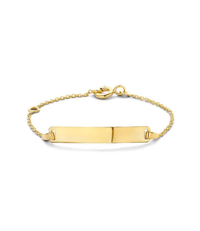Children's Bracelet with Heart Engraving Plate – 9K Gold-Colored – 4.0 mm – 9-13 cm