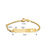 9K geelgouden graveerarmband met hartplaat