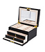 Luxuriöse Schwarze Schmuckbox mit Zwei Schubladen und Mehreren Fächern – Artikelnummer 95.00106