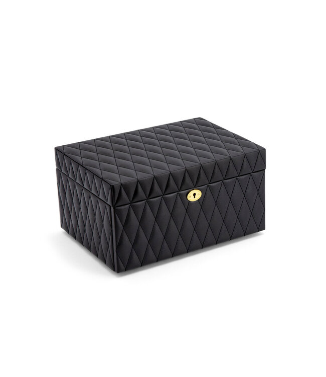 Luxe Zwarte Sieradenbox met Twee Lades en Meerdere Vakjes – Artikelnummer 95.00106