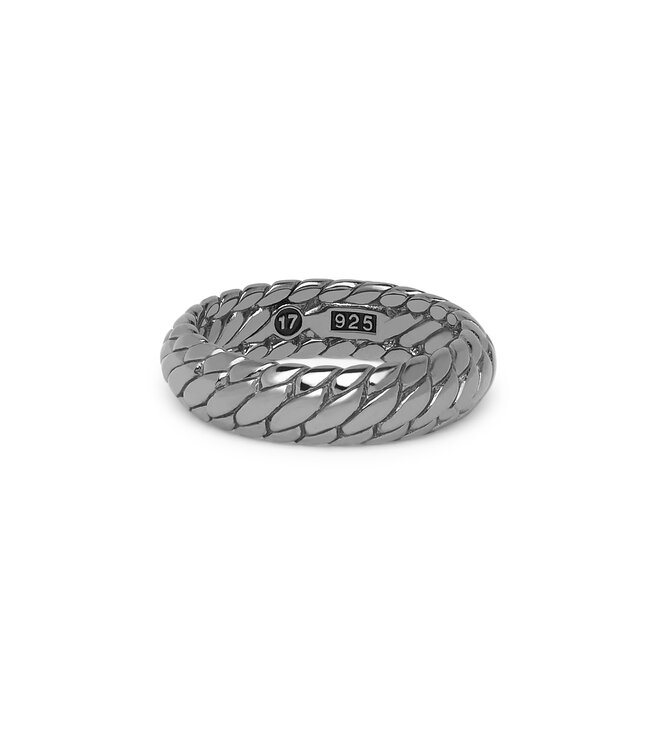 Buddha to Buddha Ring Ben XS Black Rhodium Shine Zilver