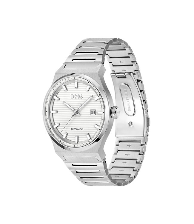 Boss Heren Aut Staal Zilverkleurig Candor Automatisch 41mm