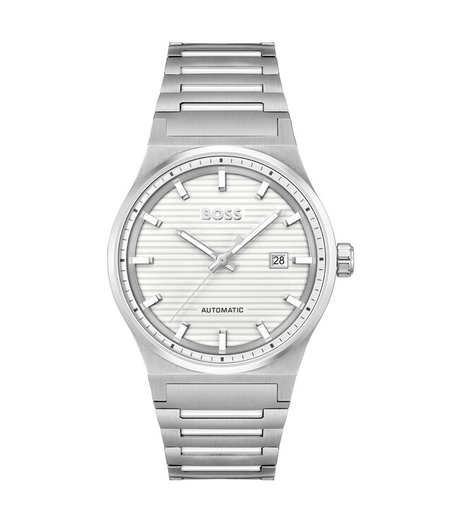 Boss Heren Aut Staal Zilverkleurig Candor Automatisch 41mm