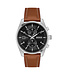 Boss SKYTRAVELLER Armbanduhr mit braunem Armband und schwarzem Zifferblatt – 44 mm – HB1514161