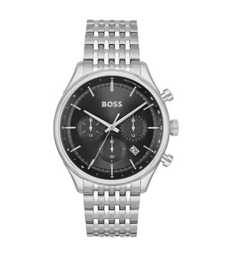 Boss Heren Chronograaf Staal Zilverkleurig Gregor 45mm