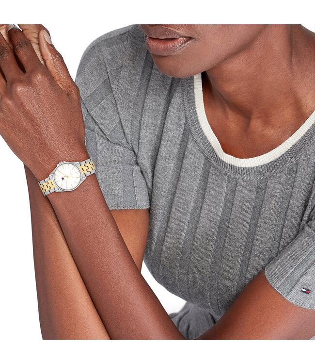 Tommy Hilfiger Jade Dames Staal Tweekleurig Wi 30mm