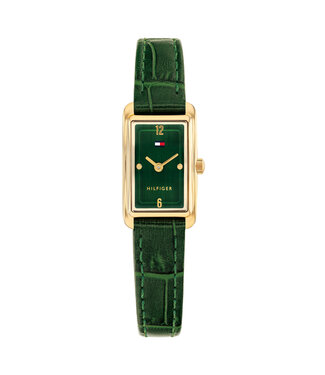 Tommy Hilfiger Madison Dames Leer Grijs Gp 16X22mm