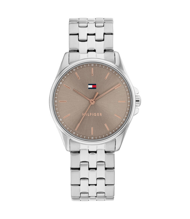 Tommy Hilfiger Jade Dames Staal Staal Taupe 30mm