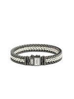 Buddha to Buddha Julius Armband Zwart Rhodium Duotone Zilver