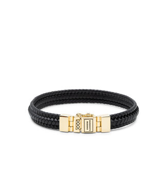 Leather Bracelet Edwin Small Gold Vermeil Black