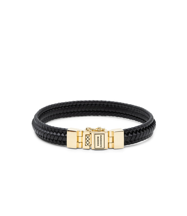 Buddha to Buddha Leer Armband Edwin Small  Black
