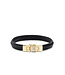 Buddha to Buddha Leder Armband Edwin Small Gold Vergoldet Schwarz